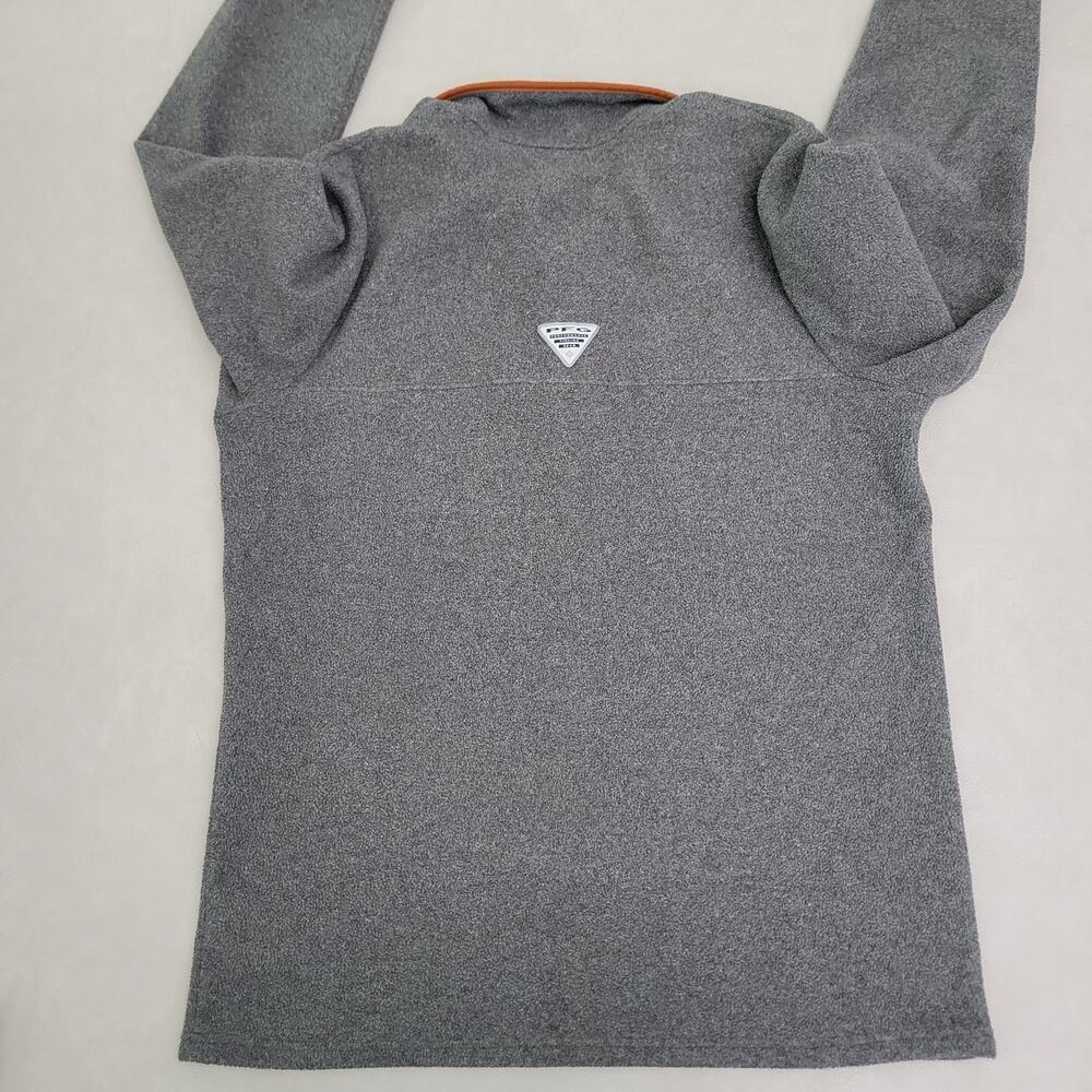 Columbia PFG Texas Longhorns Pullover Mens Small Gray Orange Fleece 1/4 Snap - Picture 8 of 8